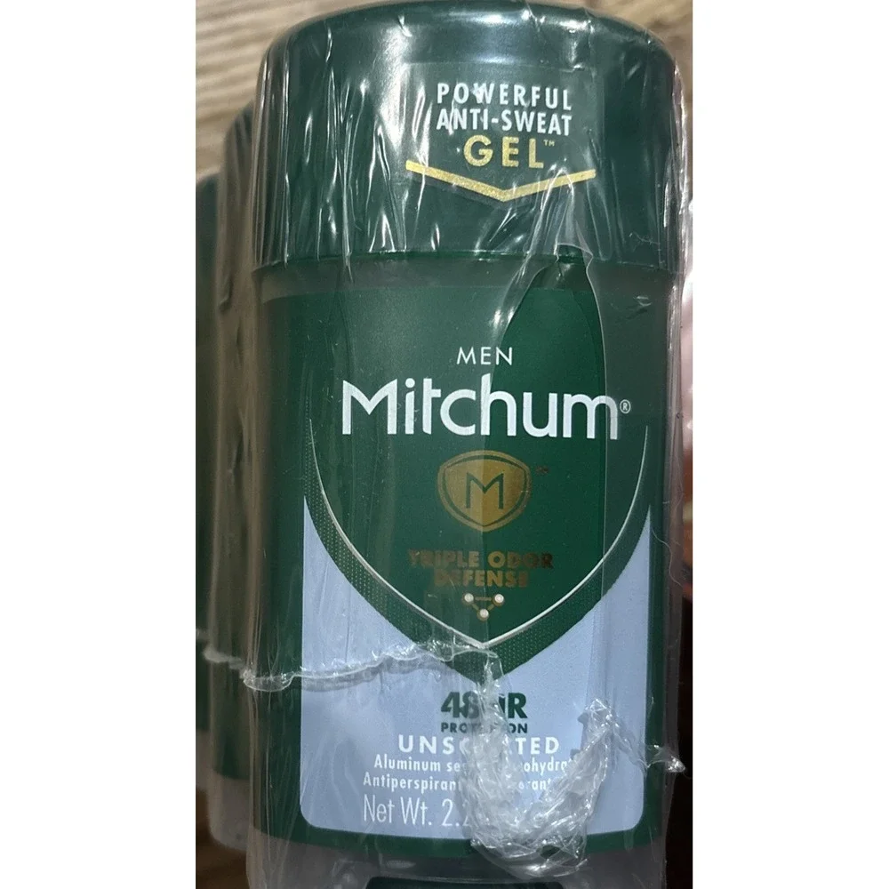 6 - MITCHUM - Men 48HR - UNSCENTED Deodorant - GEL - Triple Odor Defense 2.25oz